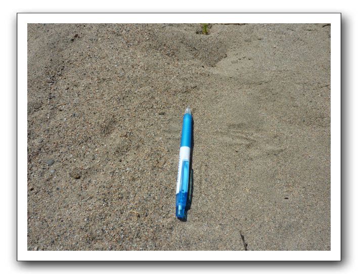 23 2種類の砂があり，細かい方は風成と思われます。こんなのが湖沼堆積物にも入っているのでは？